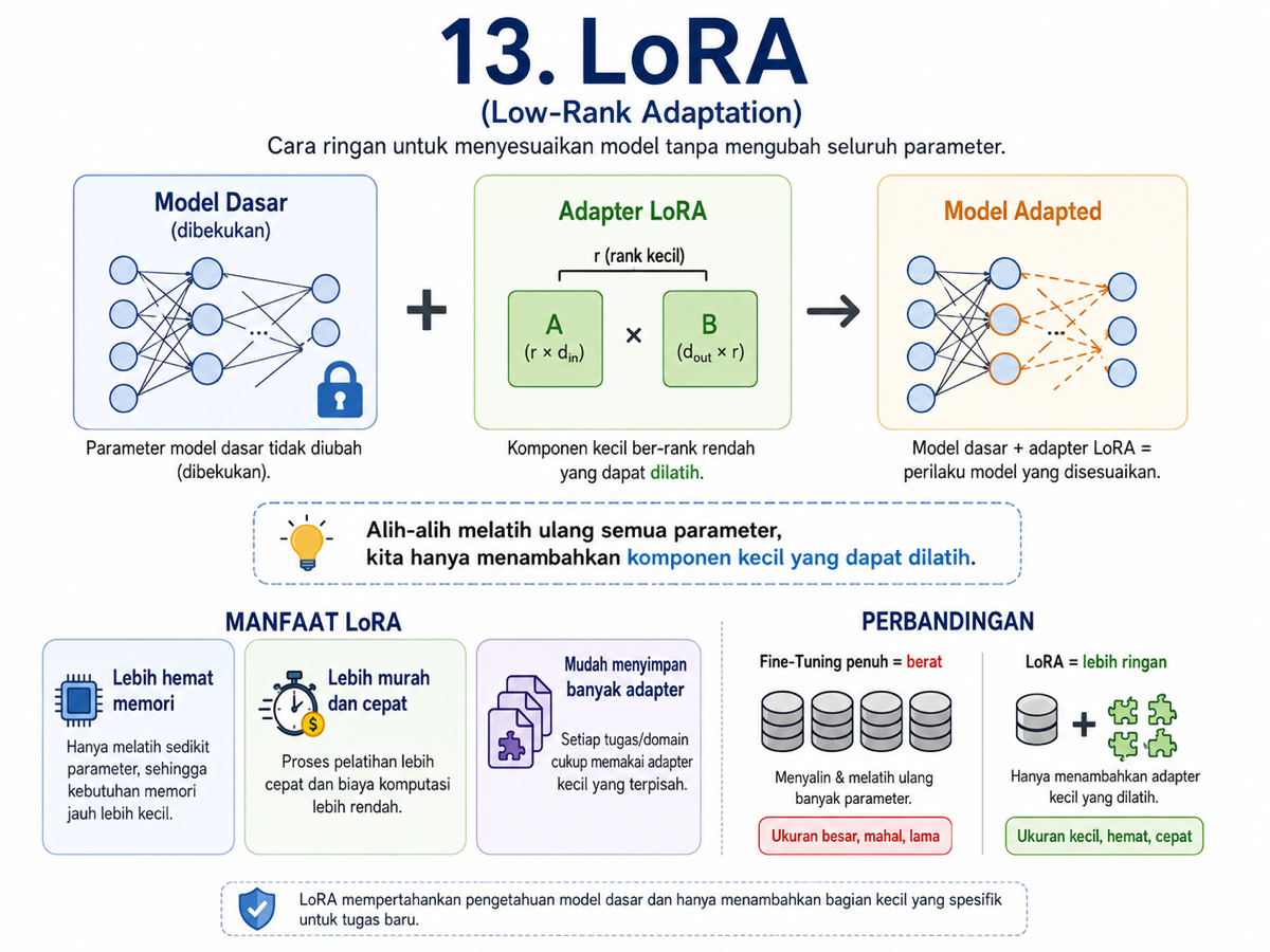 Infografis LoRA atau Low-Rank Adaptation