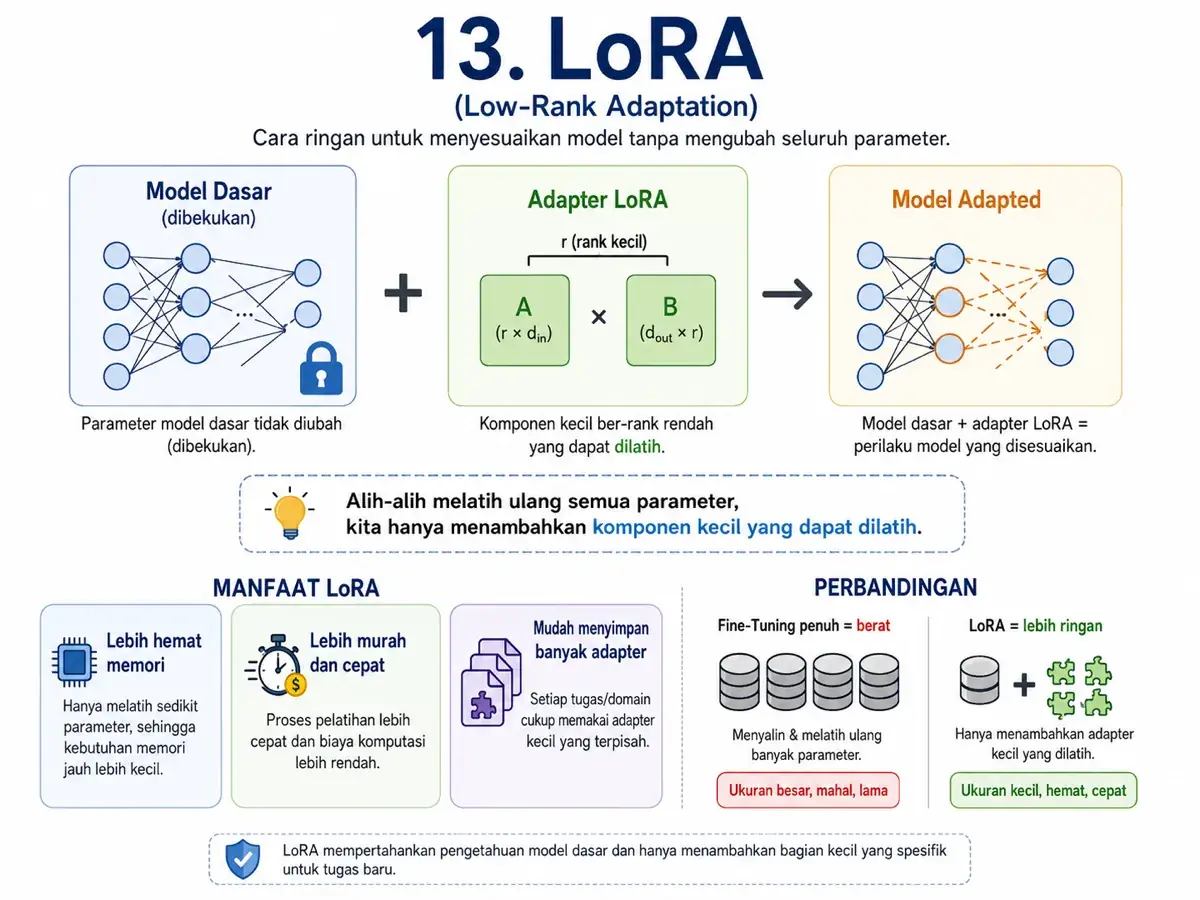 Infografis LoRA atau Low-Rank Adaptation